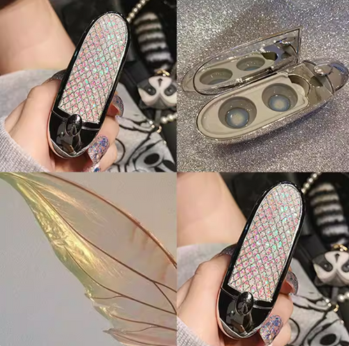 Elegant Lipstick Contact Lens Case with Mirror