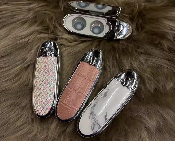 Elegant Lipstick Contact Lens Case with Mirror