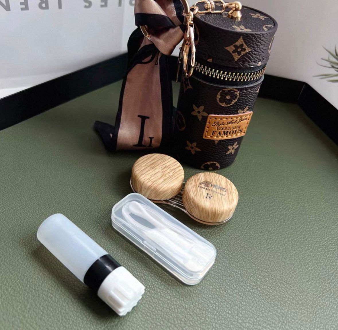 Monogram Elite | Designer-Inspired Contact Lens Travel Pouch