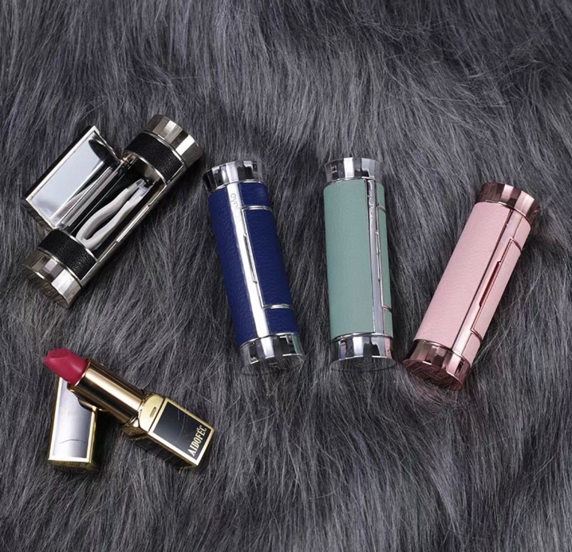 Leather-Wrapped Cylinder Contact Lens Travel Kit